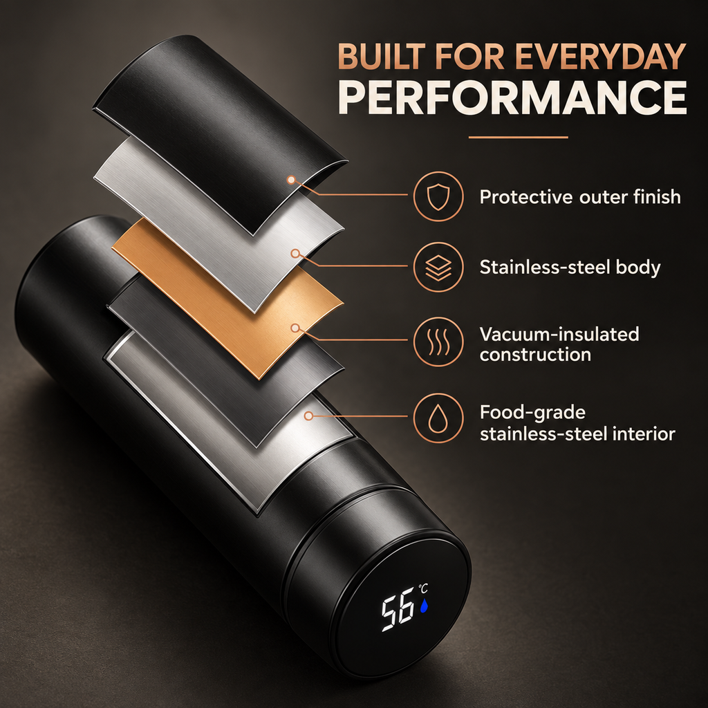 Smart Temperature Display Travel Mug – 500ML Stainless Steel