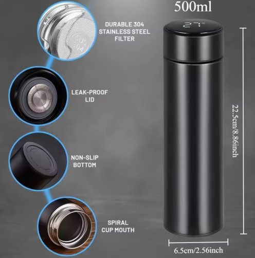 Smart Temperature Display Travel Mug – 500ML Stainless Steel